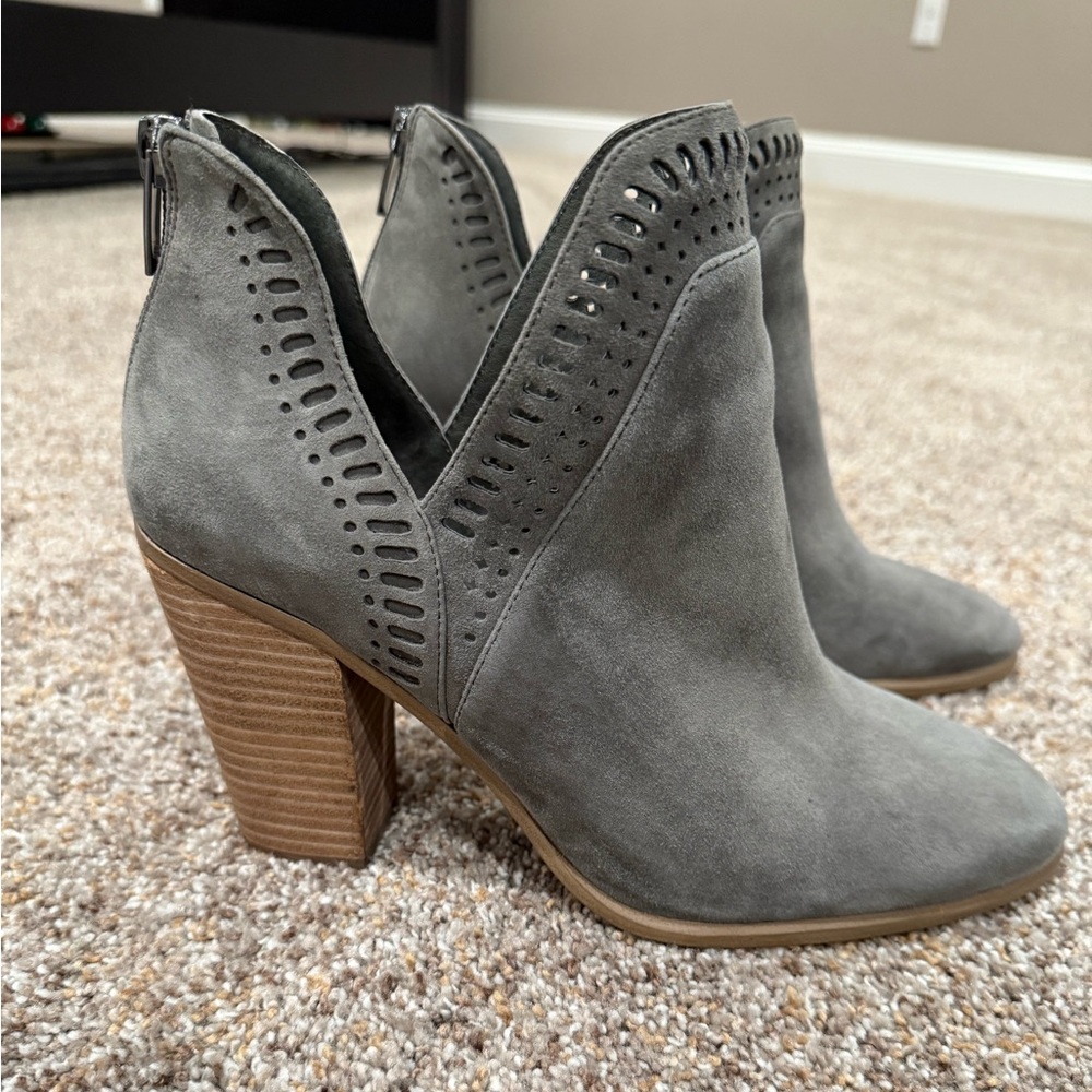 Vince Camuto Gray Suede Heeled Boots